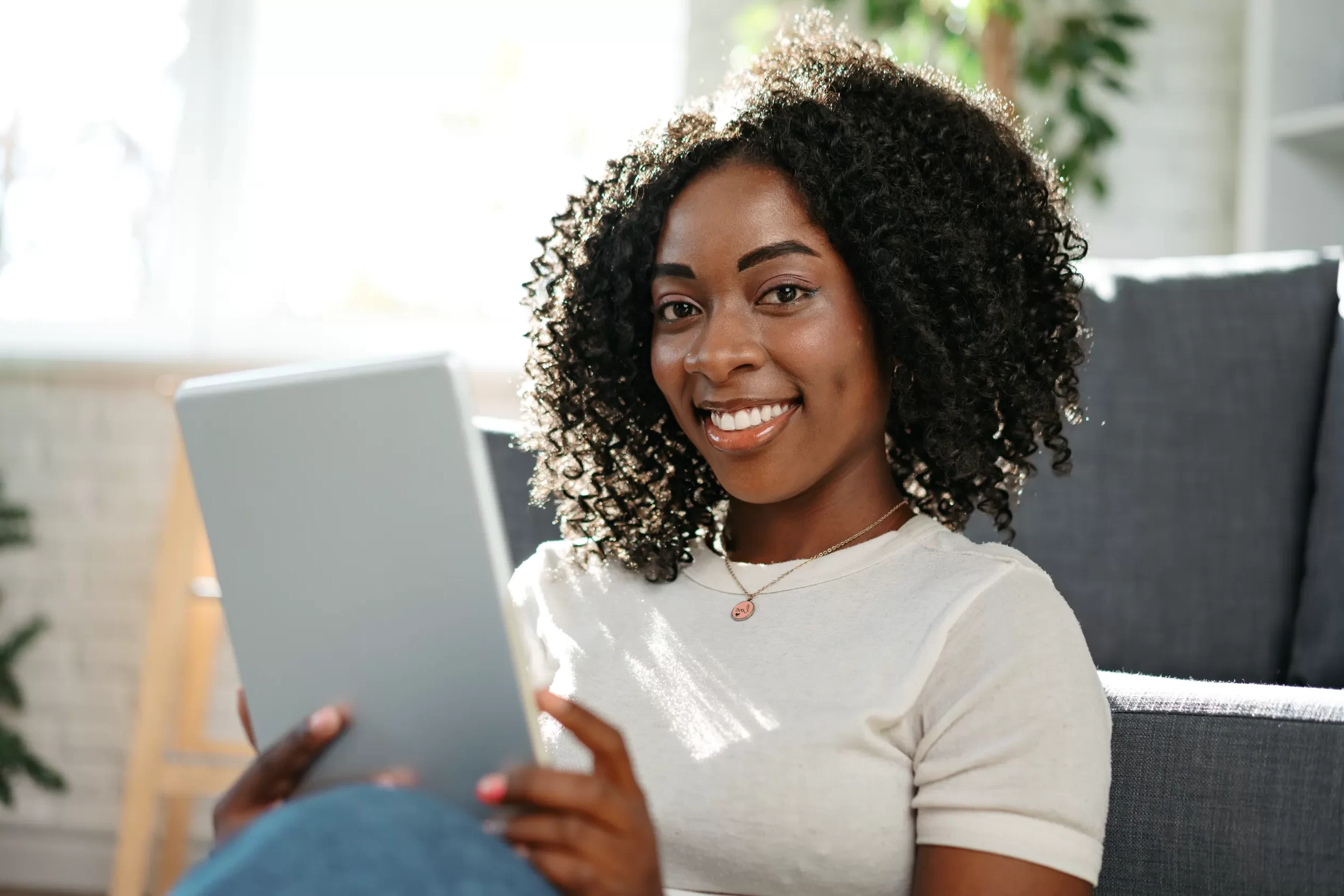 Woman smiling