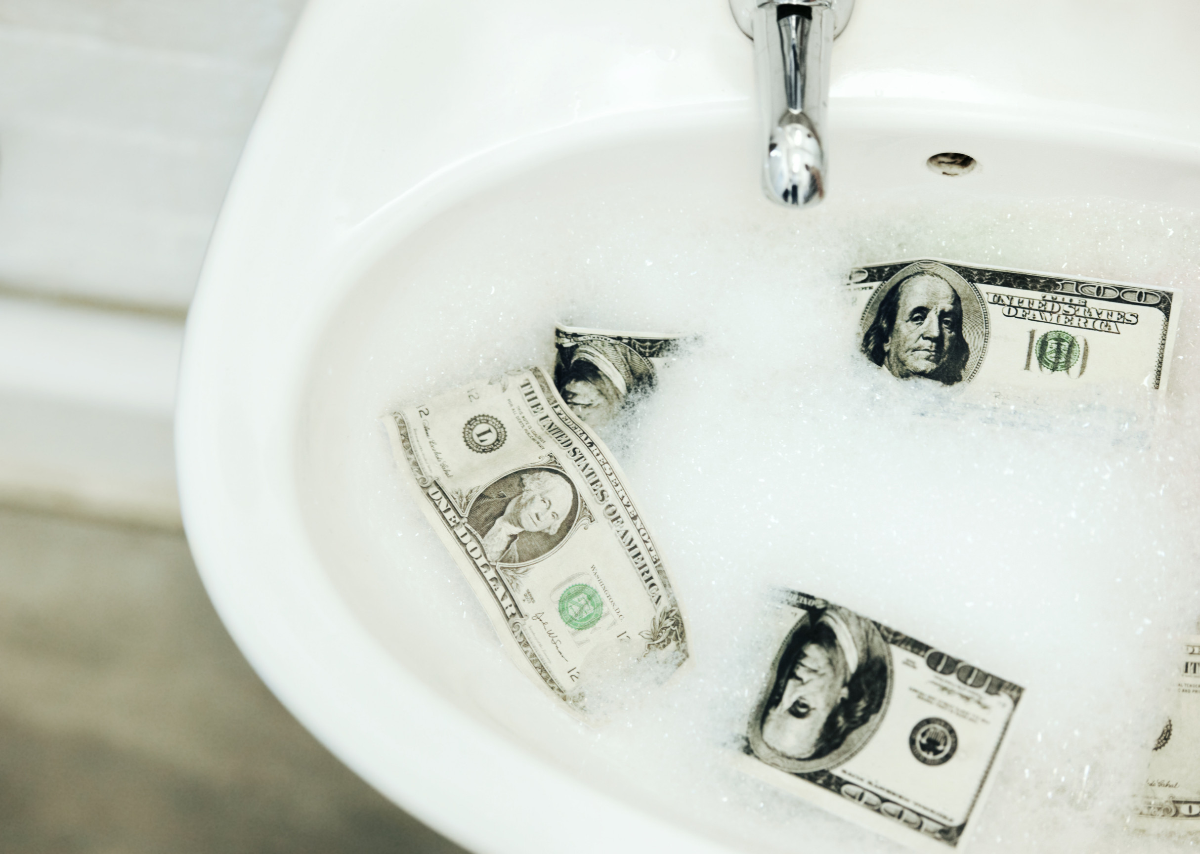 Money in the sink