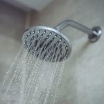 Water from shower head