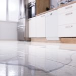 Water on kitchen floor from slab leak